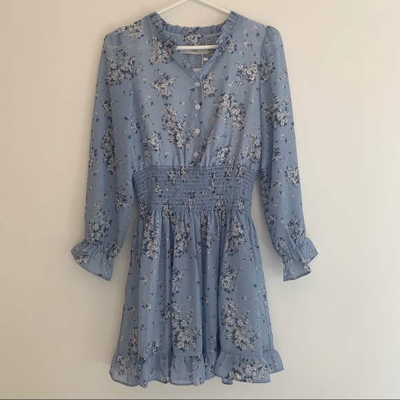 Dresses & Skirts - Light Blue Floral Ruffle Smocked Dress